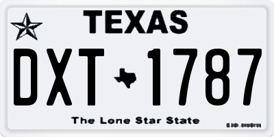 TX license plate DXT1787