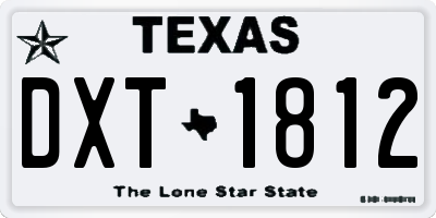 TX license plate DXT1812