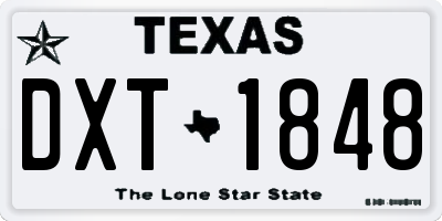 TX license plate DXT1848