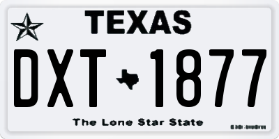 TX license plate DXT1877