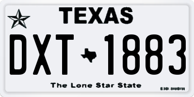 TX license plate DXT1883