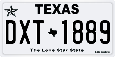 TX license plate DXT1889