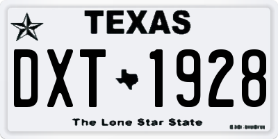 TX license plate DXT1928