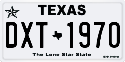 TX license plate DXT1970