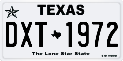 TX license plate DXT1972