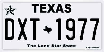 TX license plate DXT1977