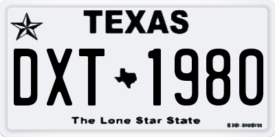 TX license plate DXT1980