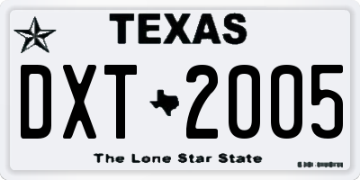 TX license plate DXT2005