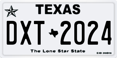 TX license plate DXT2024