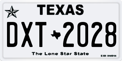 TX license plate DXT2028