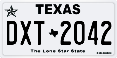 TX license plate DXT2042