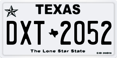 TX license plate DXT2052