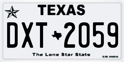 TX license plate DXT2059