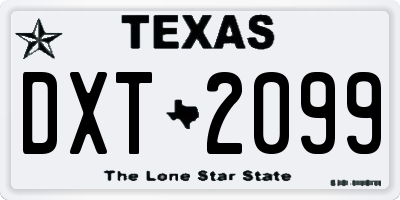TX license plate DXT2099