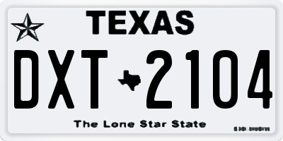 TX license plate DXT2104