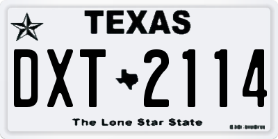 TX license plate DXT2114