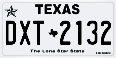 TX license plate DXT2132