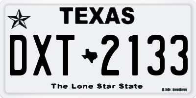 TX license plate DXT2133