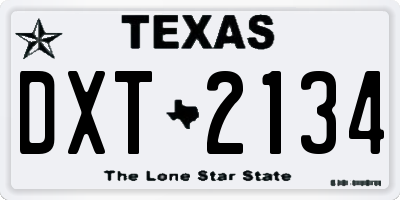 TX license plate DXT2134