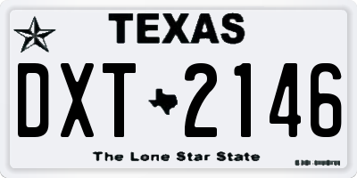 TX license plate DXT2146
