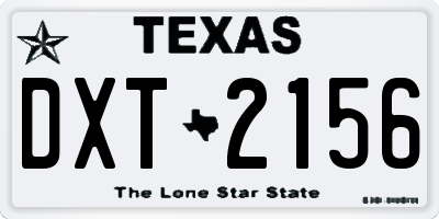 TX license plate DXT2156