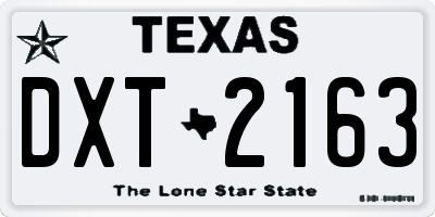 TX license plate DXT2163