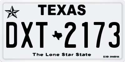 TX license plate DXT2173