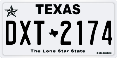 TX license plate DXT2174