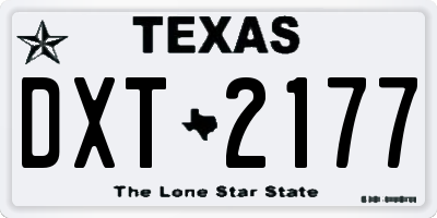 TX license plate DXT2177