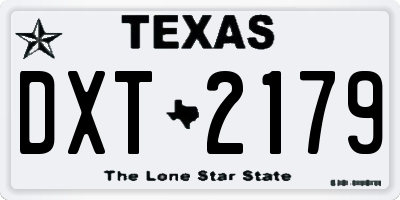 TX license plate DXT2179