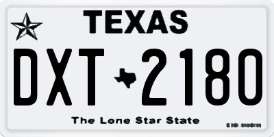TX license plate DXT2180