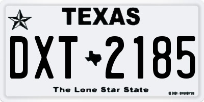 TX license plate DXT2185