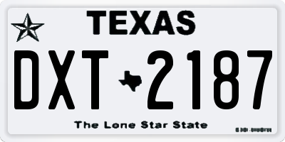 TX license plate DXT2187
