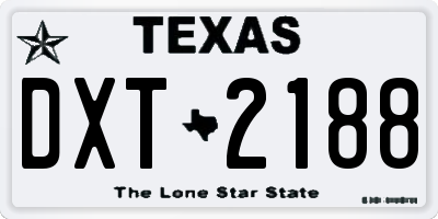 TX license plate DXT2188
