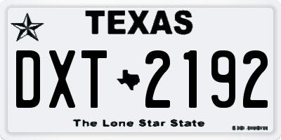TX license plate DXT2192