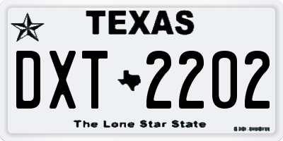 TX license plate DXT2202