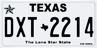 TX license plate DXT2214