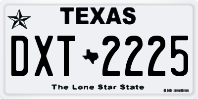TX license plate DXT2225