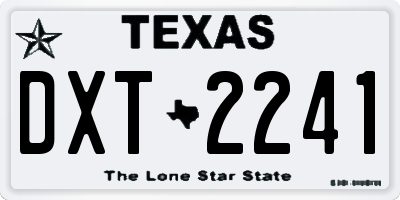 TX license plate DXT2241