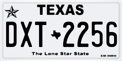 TX license plate DXT2256