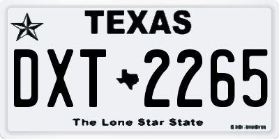 TX license plate DXT2265