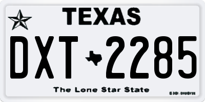 TX license plate DXT2285