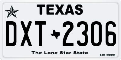 TX license plate DXT2306
