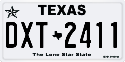 TX license plate DXT2411