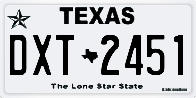 TX license plate DXT2451