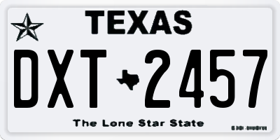 TX license plate DXT2457