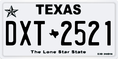 TX license plate DXT2521