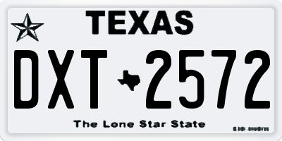 TX license plate DXT2572