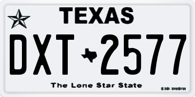 TX license plate DXT2577