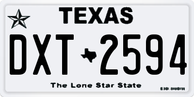 TX license plate DXT2594